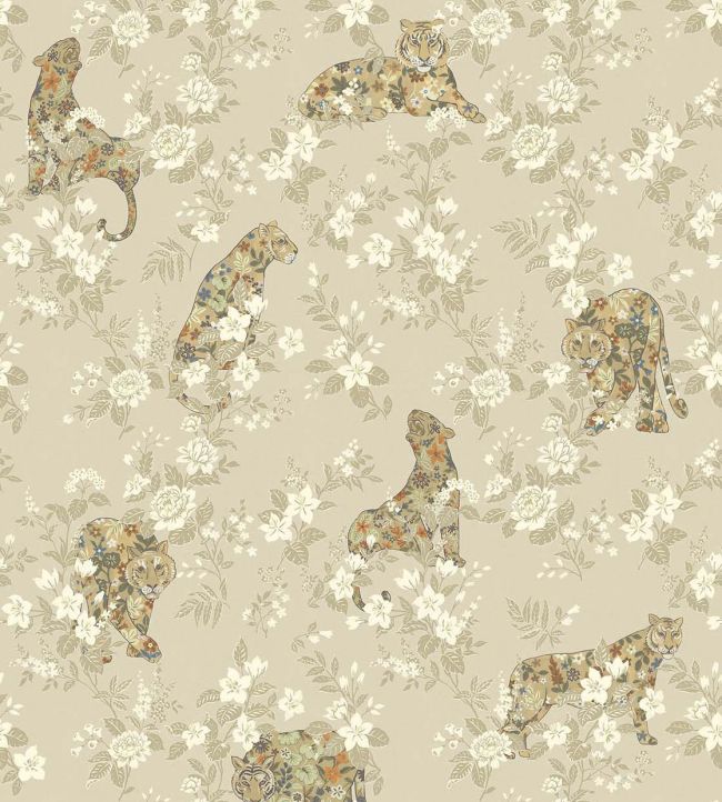 Flowered Felines Mural by Eijffinger Beige / Sand