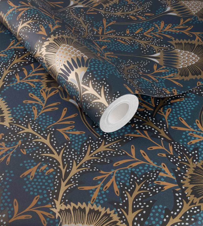 Flowers of Africa Wallpaper by Eijffinger Blue