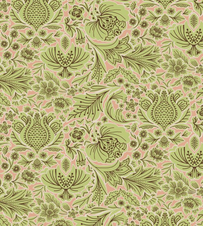 Folk Floral Fabric by Parker & Jules Pistachio