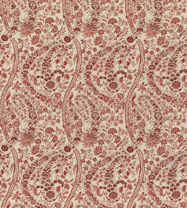 Bukhara Paisley Fabric by GP & J Baker Red