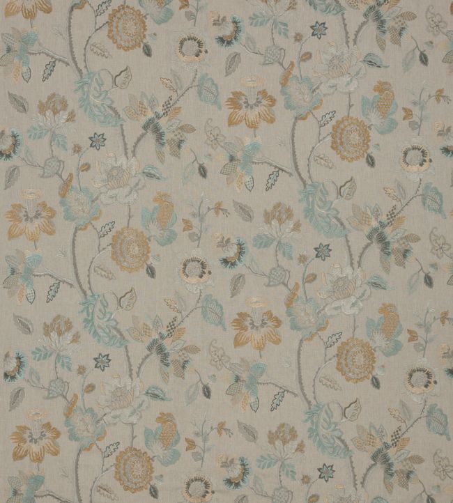 Dryden Fabric by GP & J Baker Aqua/Bronze