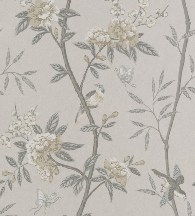 Peony & Blossom Wallpaper by GP & J Baker Dove/Silver