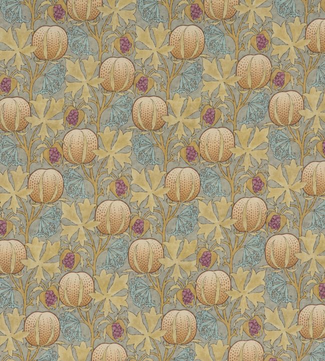 Pumpkins Fabric by GP & J Baker Teal