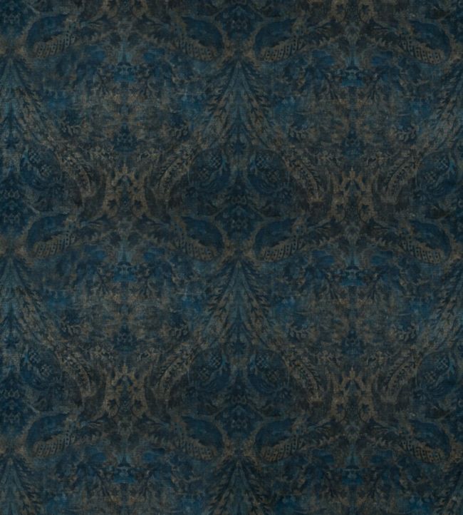 Royal Damask Velvet Fabric by GP & J Baker Sapphire