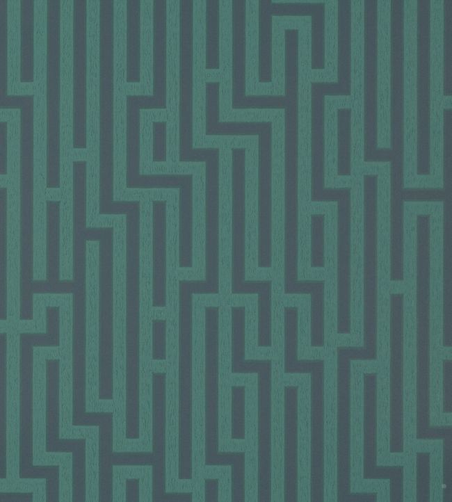 Fretwork Wallpaper by GP & J Baker Indigo/Teal