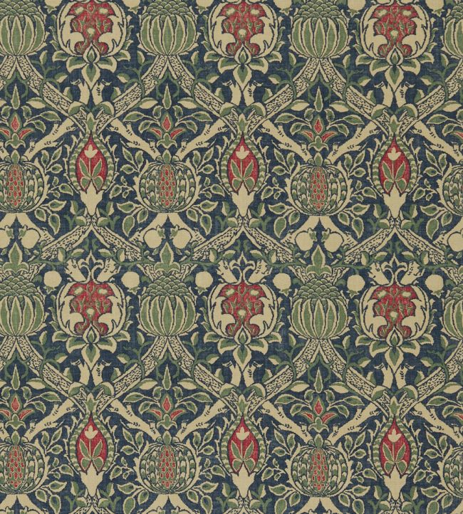 Granada Fabric by Morris & Co Indigo/Red