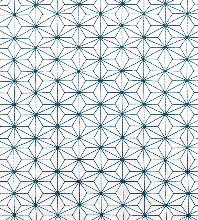 Grande Etoile Fabric by Vanderhurd Indigo/Cream