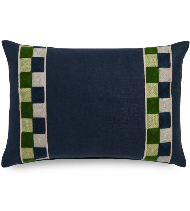 Hatchett Silk Pillow 14 x 20" by James Hare Blue/Green