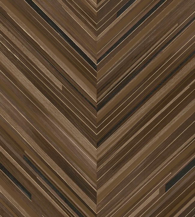 Herringbone Wallpaper by Eijffinger Dark Brown/Taupe