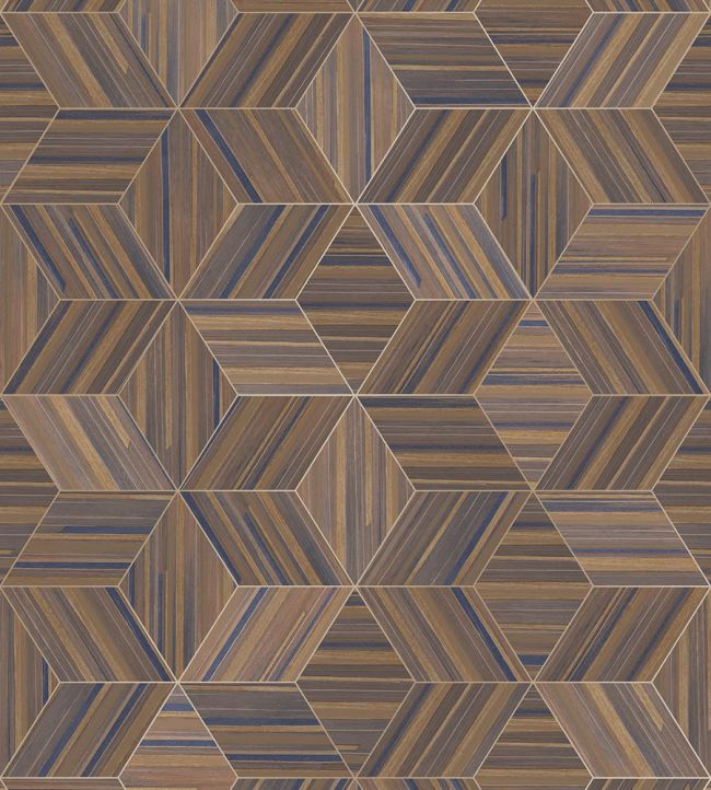 Herringbone Geo Mural by Eijffinger Dark Brown/Taupe