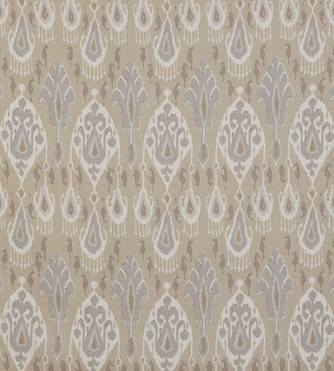 Ikat Bokhara Linen Fabric by GP & J Baker Parchment
