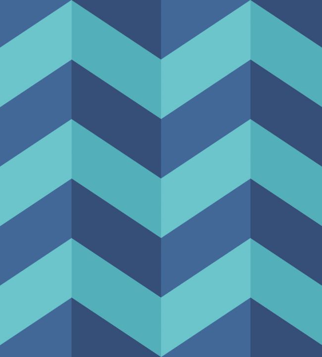 Illusion Chevron Wallpaper by Ohpopsi Cerulean Mix