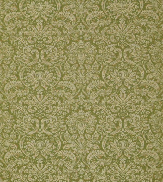 Knole Damask Fabric by Zoffany Evergreen