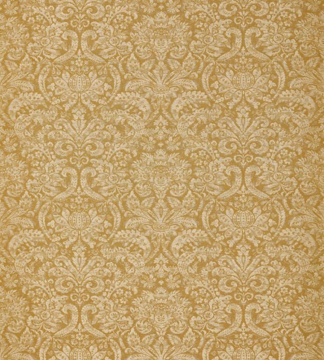 Knole Damask Fabric by Zoffany Gold