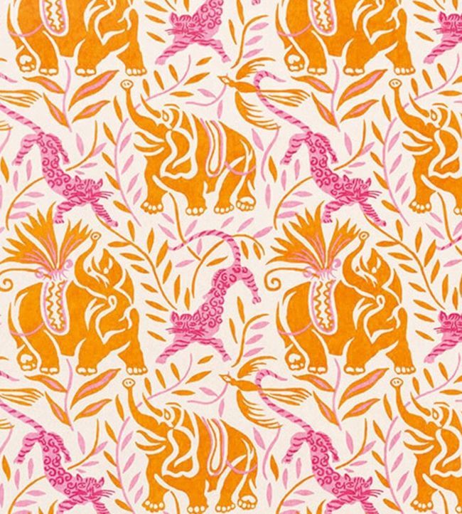 La Jungle Wallpaper by Christopher Farr Cloth Fuchsia
