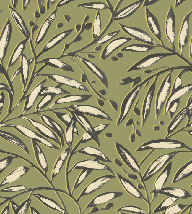 Lorena Vine Wallpaper by Ohpopsi Olive