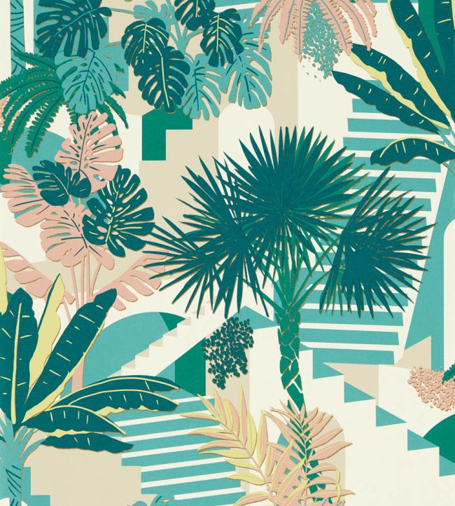 Malindi Wallpaper by Clarke & Clarke Mineral/Blush