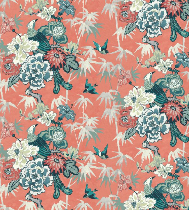 Maluku Fabric by Arley House Coral