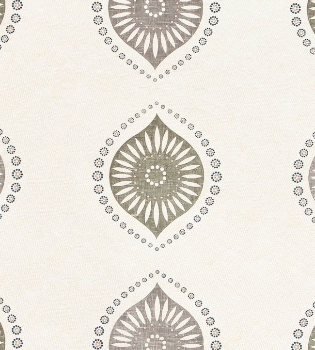 Medallion Fabric by Vanderhurd Grey & Bronze/Moonstone