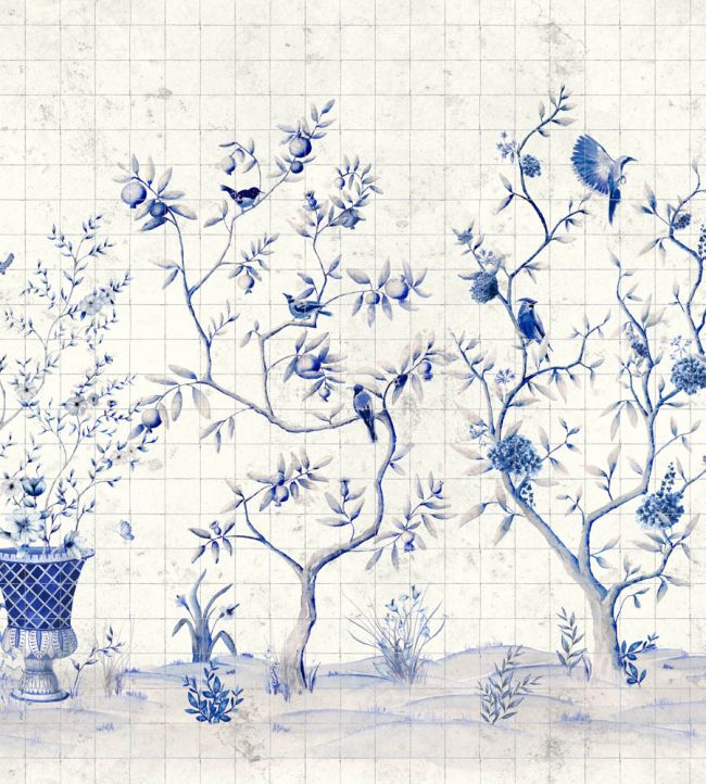 Meihua Mural by Coordonne Blue Spirulina