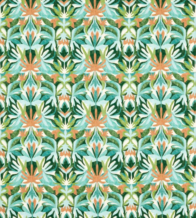 Melora Outdoor Fabric by Harlequin Fig Leaf/Paprika/Azul