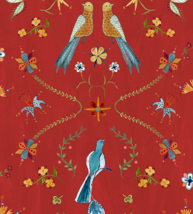 Metaphoric Birds Wallpaper by Coordonne Red