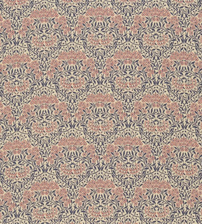 Michaelmas Daisy Fabric by Morris & Co Indigo/Red