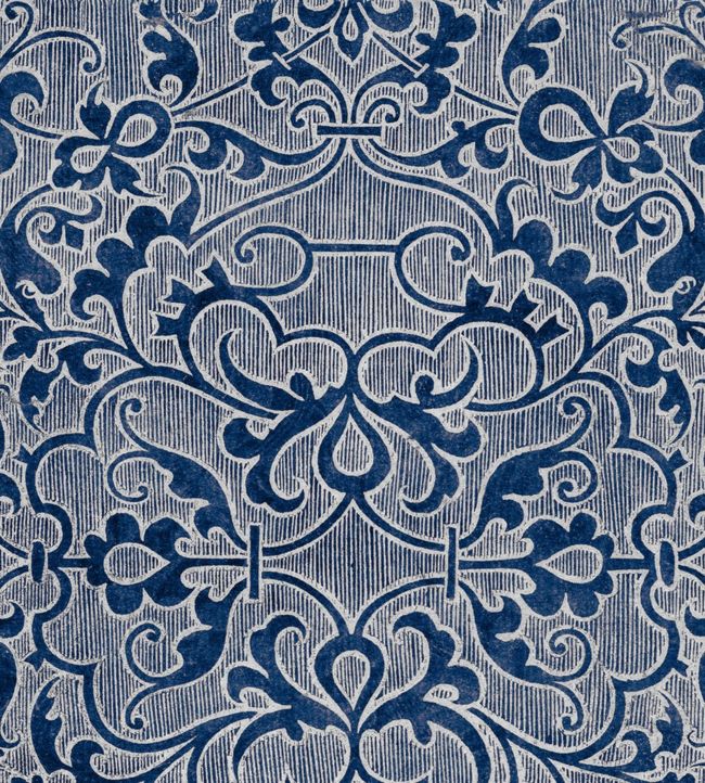 Deco Trellis Wallpaper by MINDTHEGAP Indigo