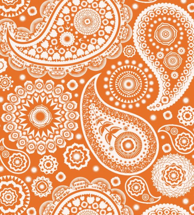 Paisley Crescent Wallpaper by Mini Moderns Tangerine Dream