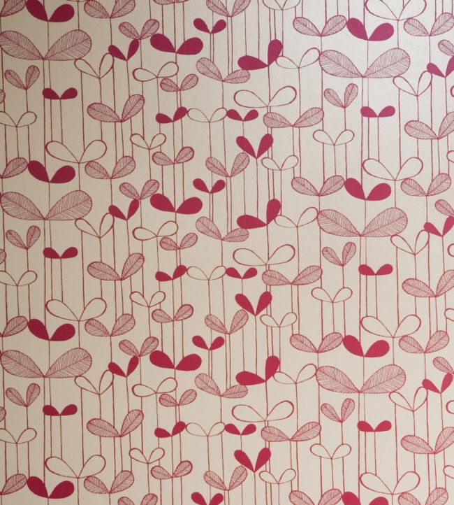 Saplings Wallpaper by MissPrint Cream with Pink