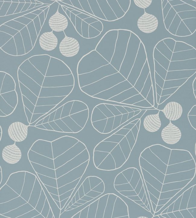 Great Leaf Wallpaper by MissPrint Prussian