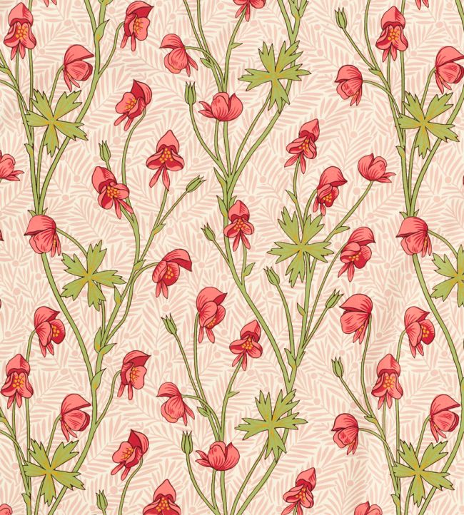 Monkshood Fabric by Morris & Co Rhubarb