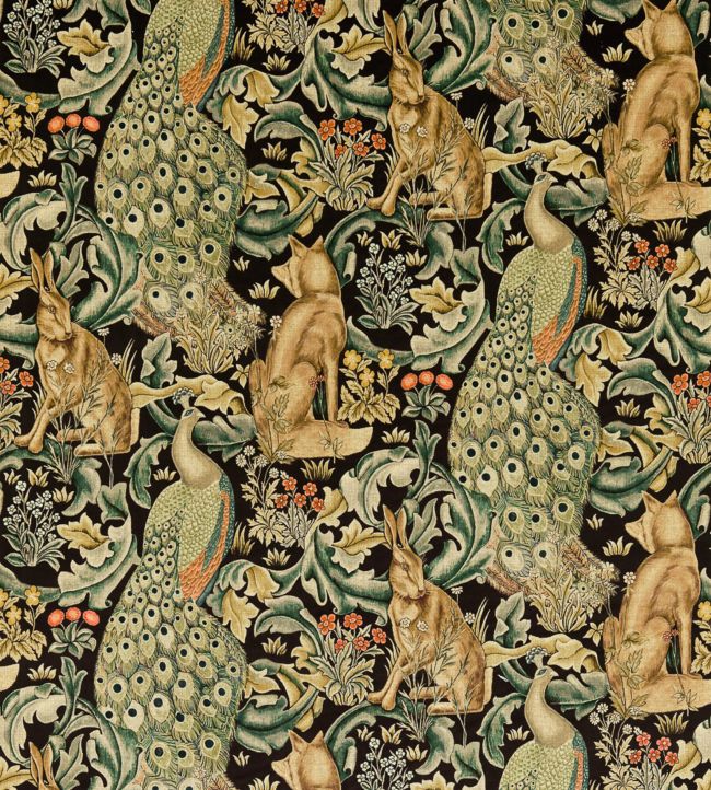 Forest Velvet Fabric by Morris & Co Charcoal