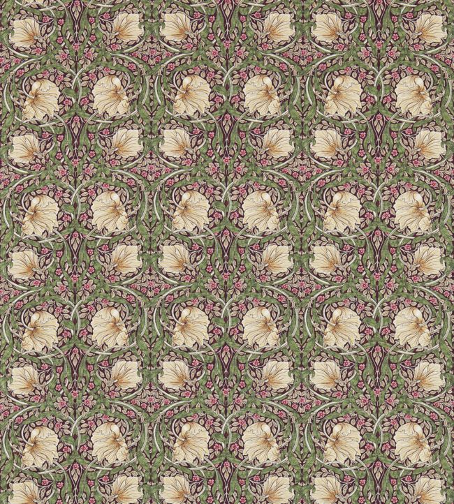 Pimpernel Fabric by Morris & Co Aubergine/Olive