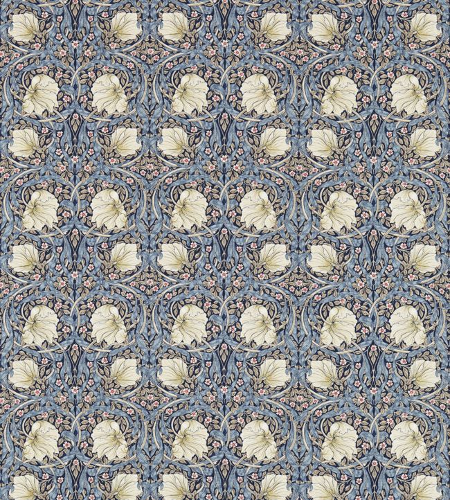 Pimpernel Fabric by Morris & Co Indigo/Hemp