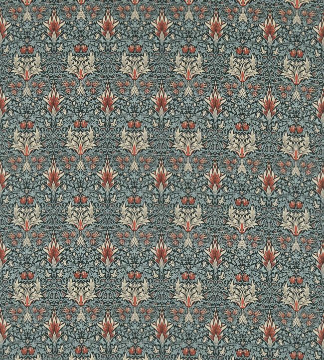 Snakeshead Fabric by Morris & Co Thistle/Russet