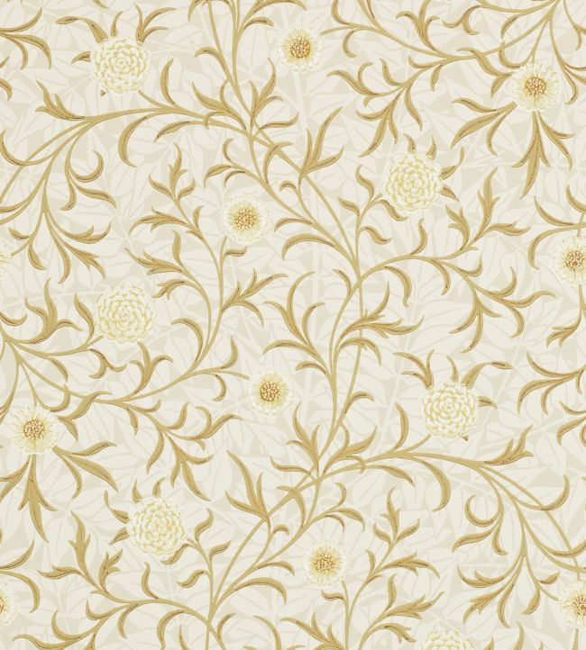 Scroll Wallpaper by Morris & Co Vellum/Biscuit