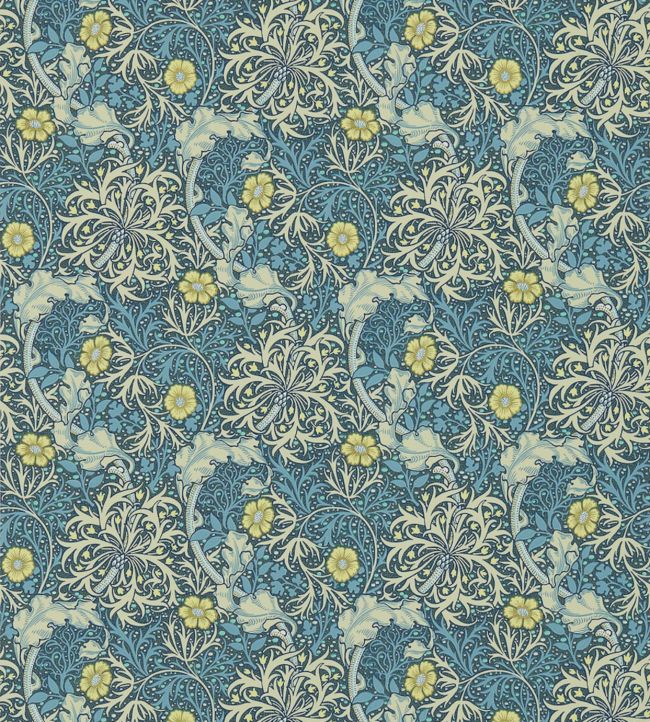 Morris Seaweed Wallpaper by Morris & Co Ink/Woad