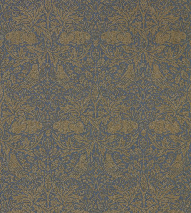 Pure Brer Rabbit Wallpaper in Ink/Gold by Morris & Co | Jane Clayton