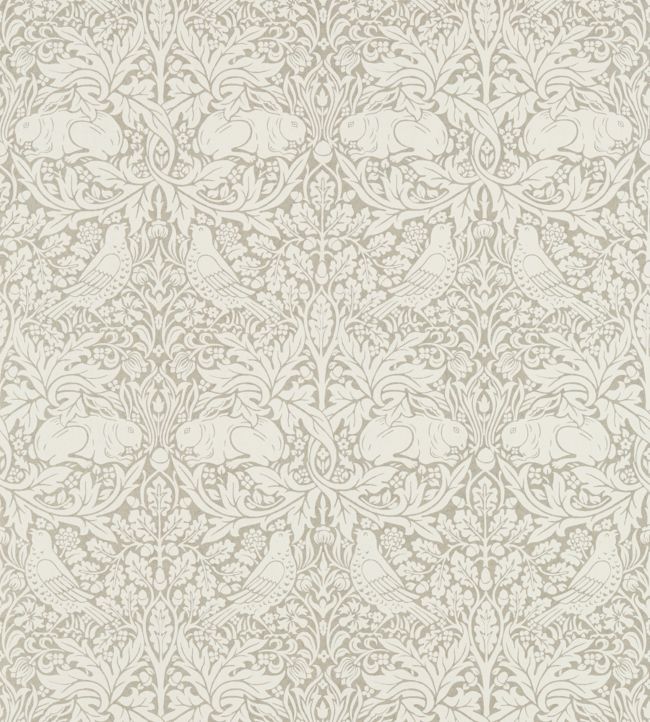 Pure Brer Rabbit Wallpaper in Gilver by Morris & Co | Jane Clayton