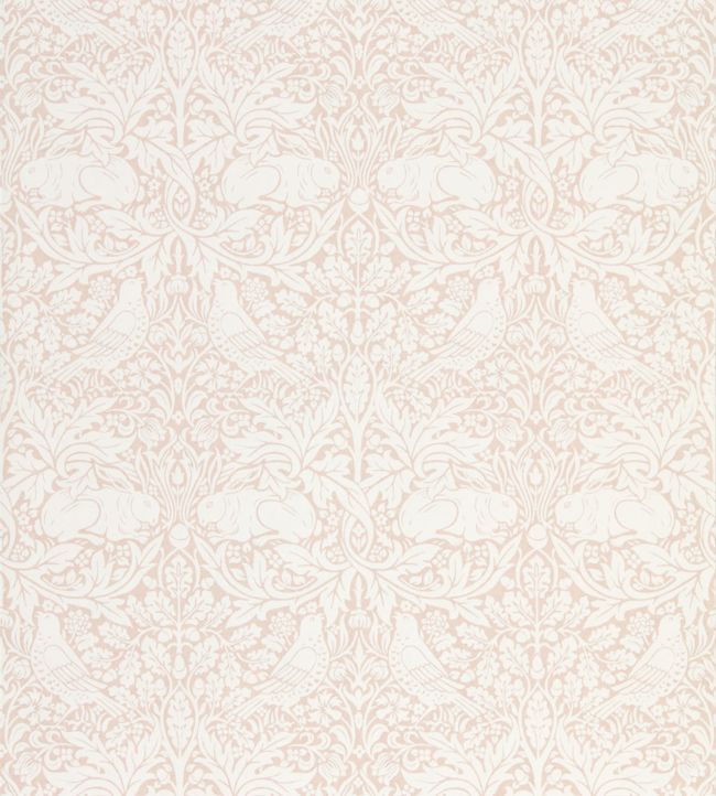 Pure Brer Rabbit Wallpaper in Faded Sea Pink by Morris & Co | Jane Clayton