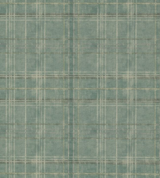 Shetland Plaid Wallpaper by Mulberry Home Teal