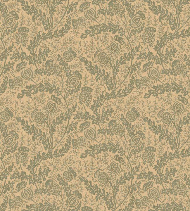 Mulberry Thistle Wallpaper by Mulberry Home Teal