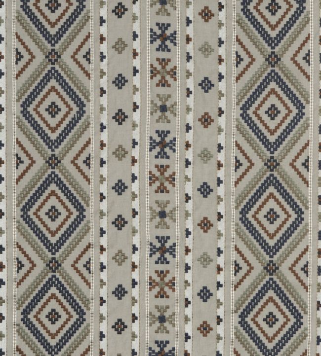 Shaftesbury Fabric by Mulberry Home Blue/Lovat