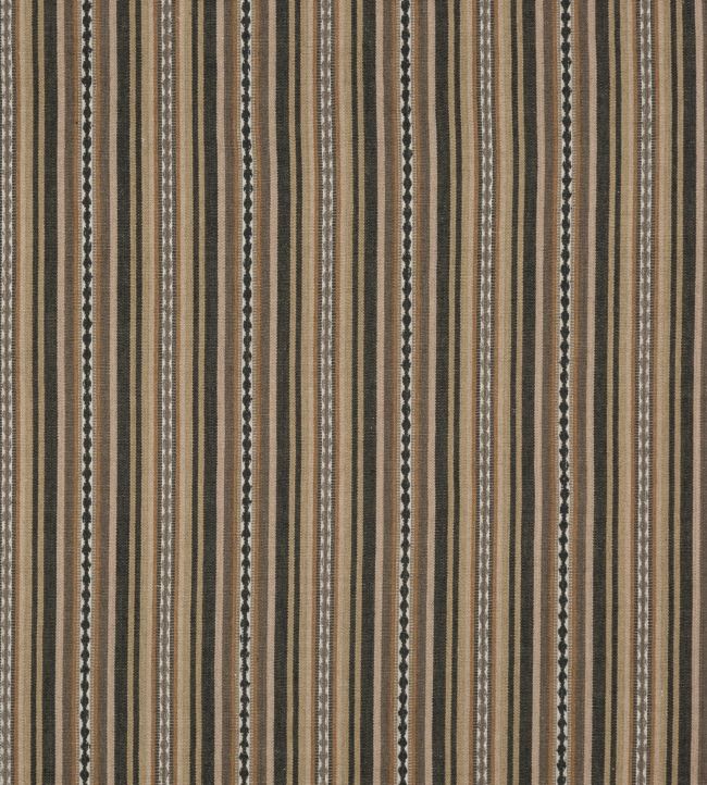 Dalton Stripe Fabric by Mulberry Home Charcoal/Bronze