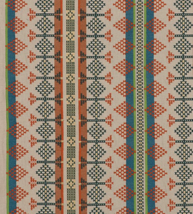 Saddle Blanket Fabric by Mulberry Home Teal