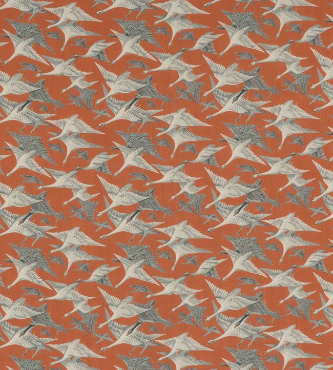 Wild Geese Linen Fabric by Mulberry Home Spice