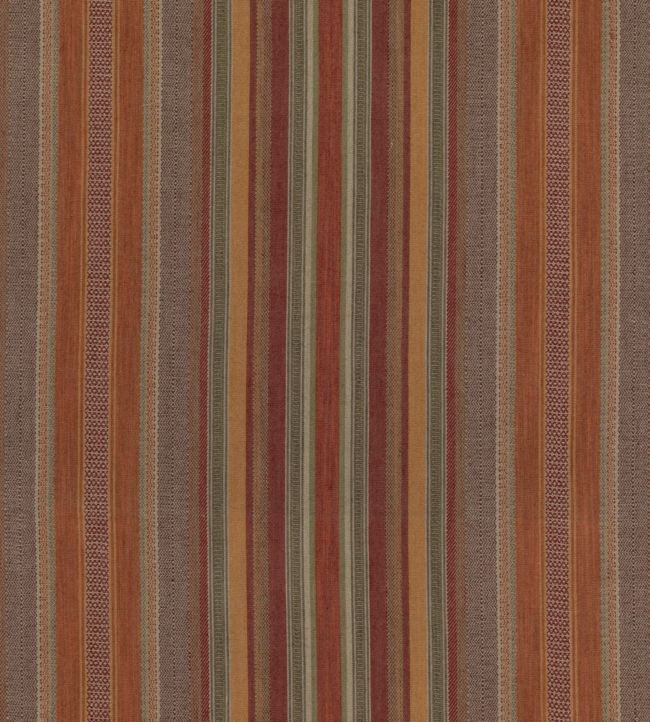 Rustic Stripe Fabric by Mulberry Home Red / Plum