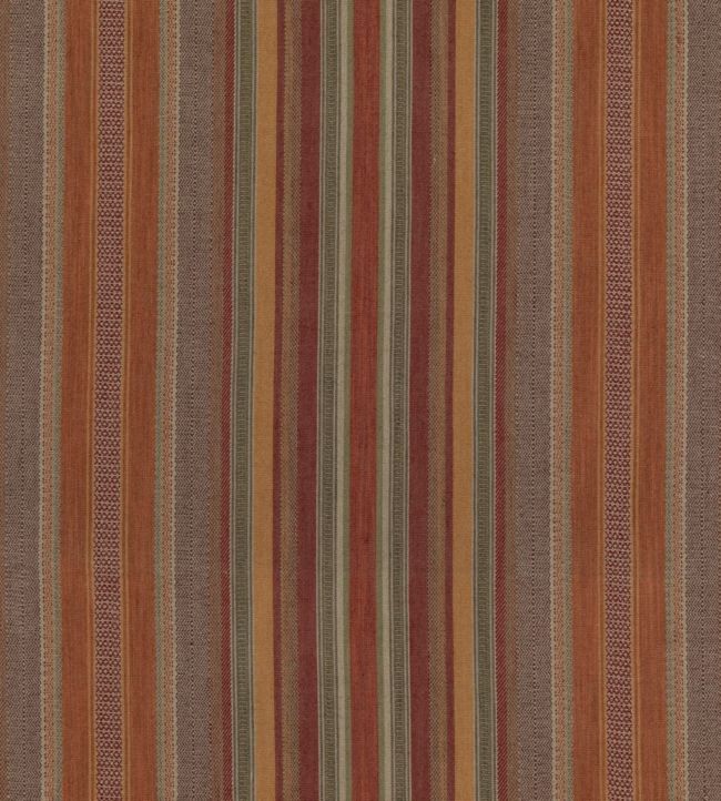 Rustic Stripe Fabric by Mulberry Home Red / Plum