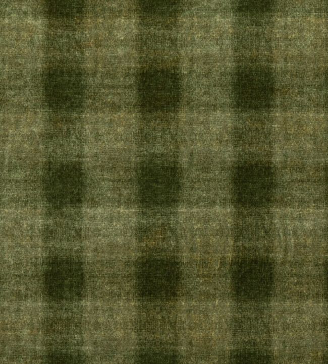 Highland Check Fabric by Mulberry Home Emerald